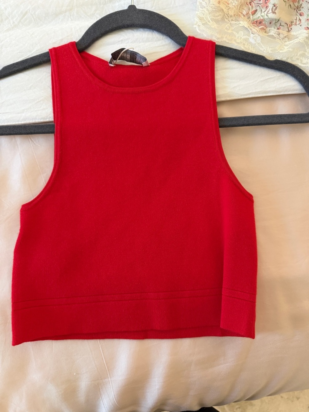 Mango Red Sleeveless Crop Top